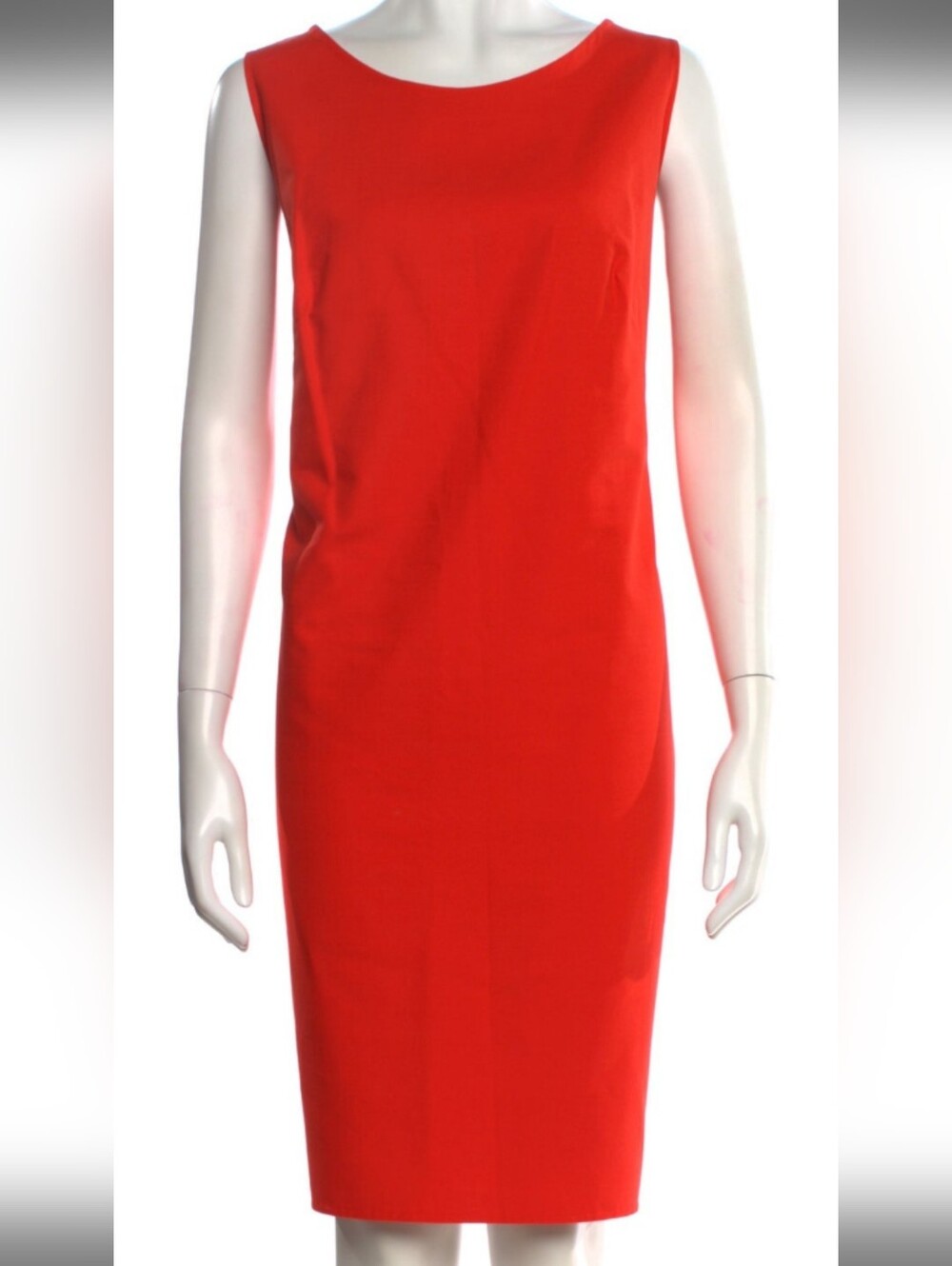 Luxury Akris Shift Dress Boat Neck Sleeveless Knee Length XL 14